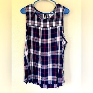 NWT Knox Rose Patriotic Plaid (Red White Blue) Sleeveless Tank XXL